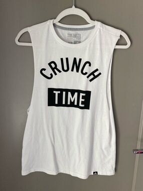Nike White Muscle Tank with Black "Crunch Time" Graphic